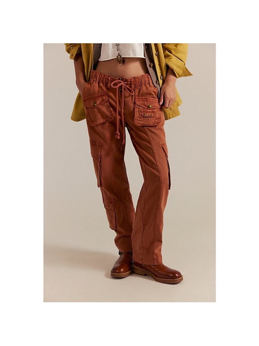 We The Free By Free People:Tahiti Cargo Pant|Cinnamon| NWT - Picture 3 of 11